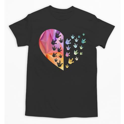 Sign Language Heart ASL For Deaf Teacher Unisex T-Shirt - teacherstshirts.com AU