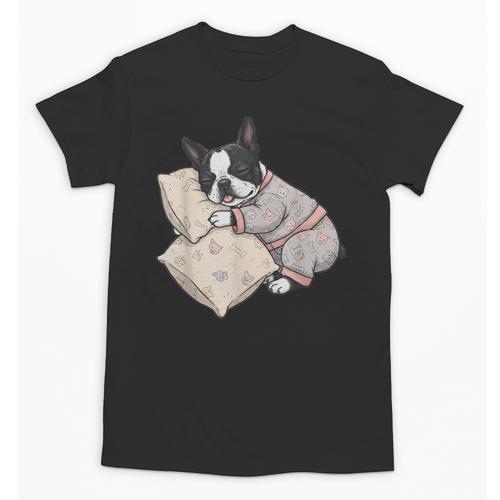 Sleepy Boston Terrier Pajama Men Women Kids Unisex T-Shirt - Bostonterriersmerch.com