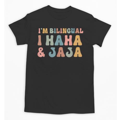 Spanish Teacher Groovy I'm Bilingual I Haha And Jaja Unisex T-Shirt - teacherstshirts.com UK