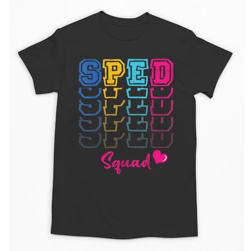 SPED Squad Proud Special Education Para Teacher Colorful Unisex T-Shirt - teacherstshirts.com
