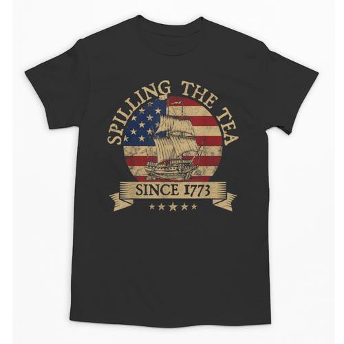 Spilling The Tea Since 1773 Vintage Us History Teacher Unisex T-Shirt - teacherstshirts.com CA