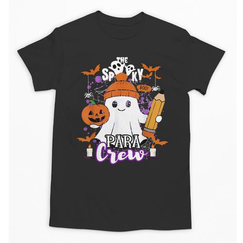 Spooky Para Crew Ghost Halloween Paraprofessional Teacher Unisex T-Shirt - teacherstshirts.com DE