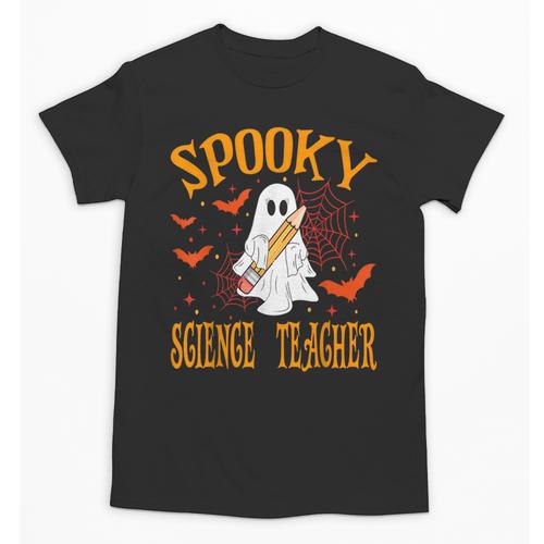 Spooky Science Teacher Ghost Halloween School Women Unisex T-Shirt - teacherstshirts.com AU
