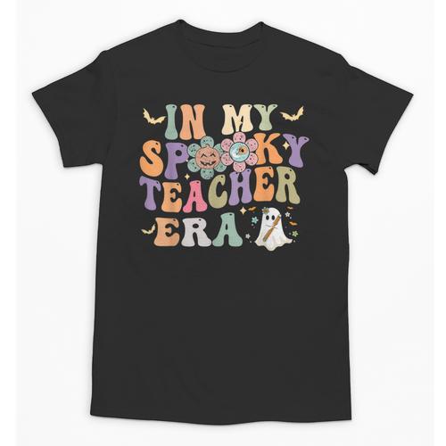 In My Spooky Teacher Era Groovy Hippie Retro Ghost Halloween Men Women Kids Unisex T-Shirt - teacherstshirts.com CA