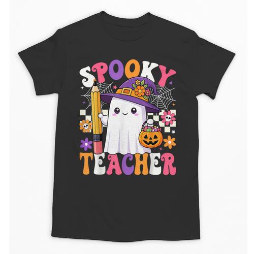 Spooky Teacher Ghost Pencil Teach Halloween Teacher Unisex T-Shirt - teacherstshirts.com DE