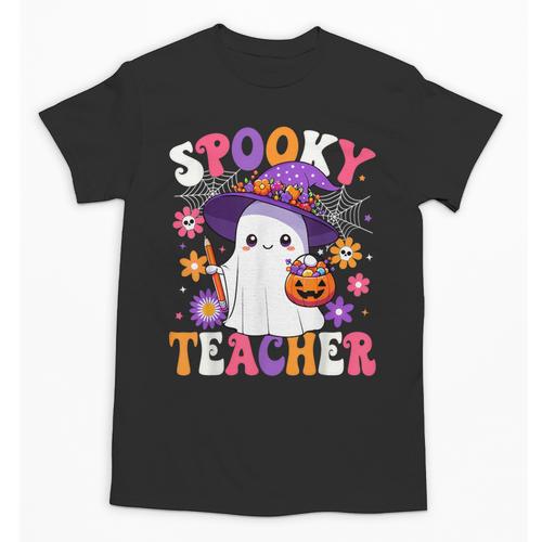 Spooky Teacher Halloween Cute Halloween Teacher Ghost Unisex T-Shirt - teacherstshirts.com