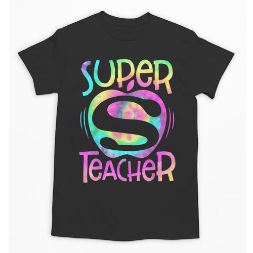 Super Teacher Back To School Apple Tie Dye First Day Unisex T-Shirt - teacherstshirts.com DE