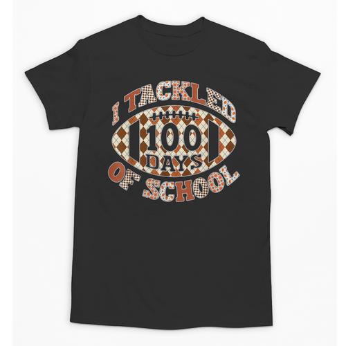 I Tackled 100 Days Of School Football Boys Girls Teachers Unisex T-Shirt - teacherstshirts.com CA