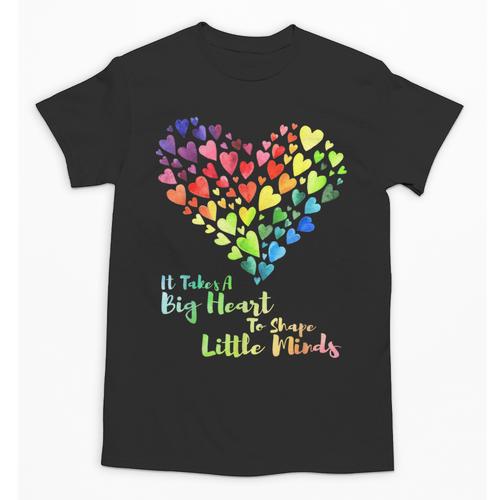 It Takes A Big Heart To Shape Little Minds Teacher Student Men Women Kids Unisex T-Shirt - teacherstshirts.com