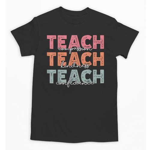 Teach Compassion Kindness Confidence For Teacher Unisex T-Shirt - teacherstshirts.com DE