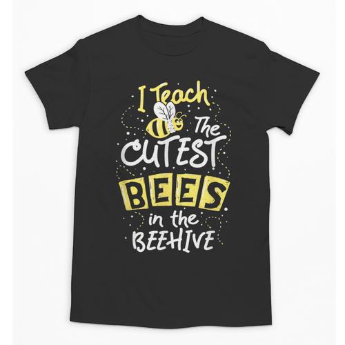 I Teach The Cutest Bees In The Beehive Kindergarten Teacher Unisex T-Shirt - teacherstshirts.com AU