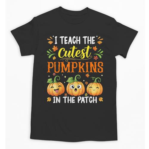 I Teach The Cutest Pumpkins Halloween Teacher Unisex T-Shirt - teacherstshirts.com