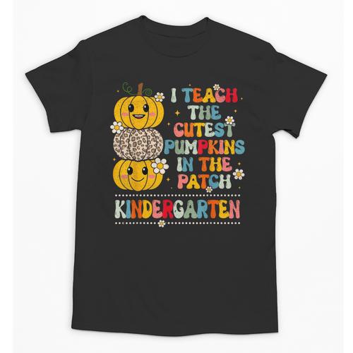 I Teach The Cutest Pumpkins Kindergarten Teacher Halloween Unisex T-Shirt - teacherstshirts.com