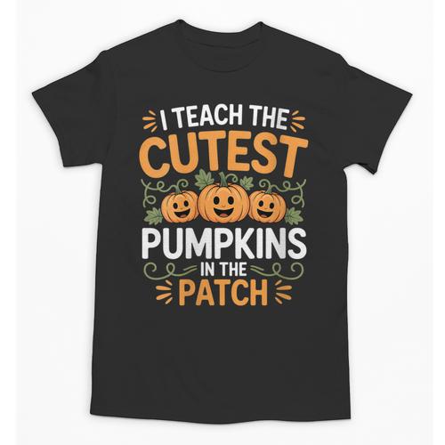I Teach The Cutest Pumpkins In The Patch Halloween Teacher Unisex T-Shirt - teacherstshirts.com UK