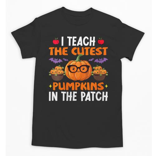 I Teach The Cutest Pumpkins In The Patch Halloween Teacher Unisex T-Shirt - teacherstshirts.com AU