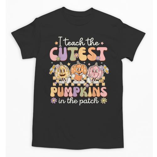 I Teach The Cutest Pumpkins In The Patch Teacher Retro Unisex T-Shirt - teacherstshirts.com