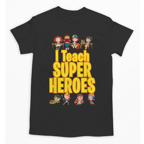 I Teach Super Heroes Comic Book Hero Teacher School Unisex T-Shirt - teacherstshirts.com CA