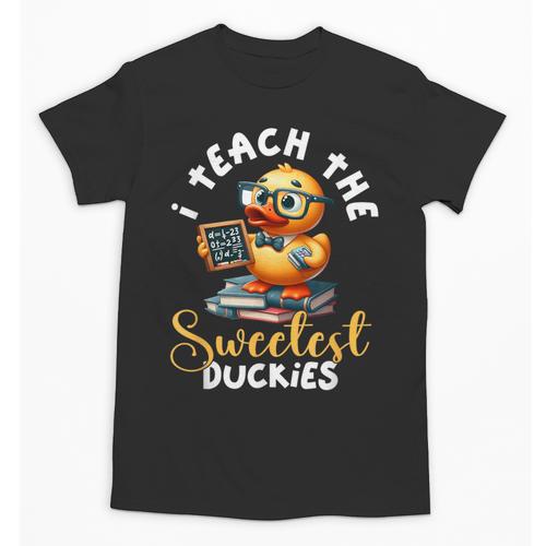 I Teach The Sweetest Duckies Teacher Rubber Duck Teaching Unisex T-Shirt - teacherstshirts.com AU