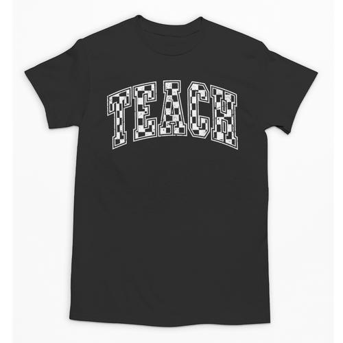 Teach Teacher Checkered First Day Of School Back To School Unisex T-Shirt - teacherstshirts.com CA