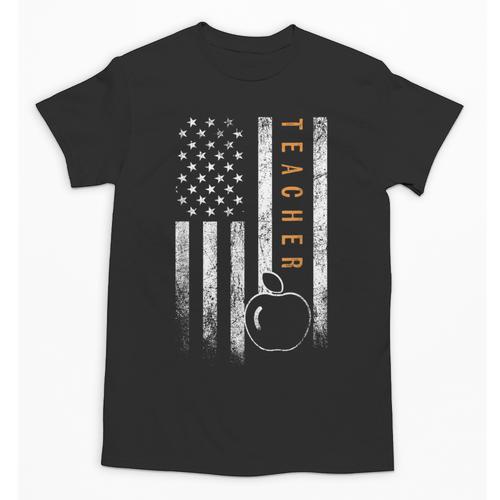 Teacher American Flag Teacher's Day Teaching Unisex T-Shirt - teacherstshirts.com UK