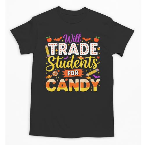 Teacher Cute Will Trade Students For Candy Halloween Costume Unisex T-Shirt - teacherstshirts.com UK
