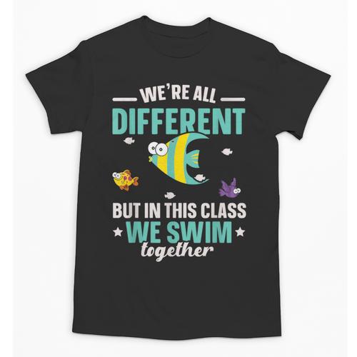 Teacher We All Different But In This Class We Swim Together Unisex T-Shirt - teacherstshirts.com DE