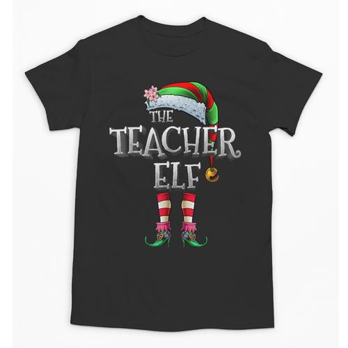 The Teacher Elf Shirt Matching Family Christmas Elf Men Women Kids Unisex T-Shirt - teacherstshirts.com DE