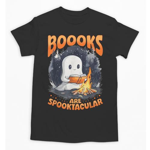 Teacher Halloween Ghost Reading Book Animal Boooks Are Unisex T-Shirt - teacherstshirts.com AU