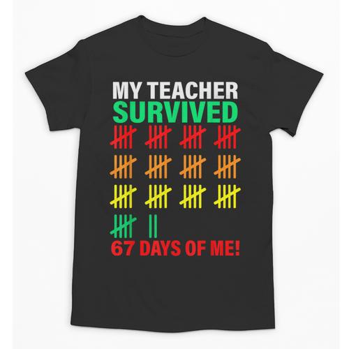 My Teacher Survived 67 Days Of Me School Kids Costume Unisex T-Shirt - teacherstshirts.com DE