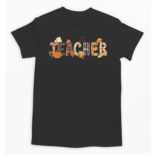 Teacher Thanksgiving Women Autumn Fall Halloween Pumpkin Tee Unisex T-Shirt - teacherstshirts.com