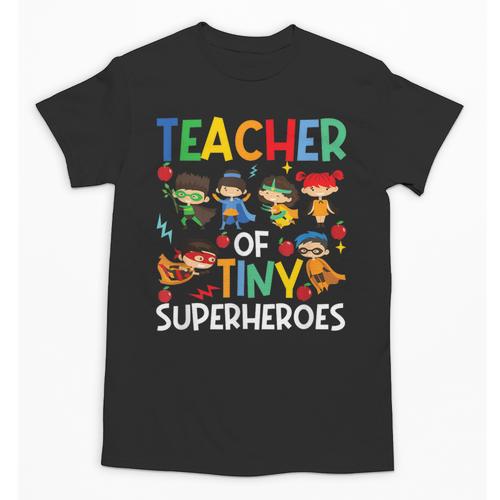 Teacher Of Tiny Superheroes Teach 100th Day Of School Men Women Girls Kids Unisex T-Shirt - teacherstshirts.com CA