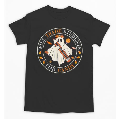 Teacher Will Trade Students For Candy Easy Halloween Costume Unisex T-Shirt - teacherstshirts.com AU