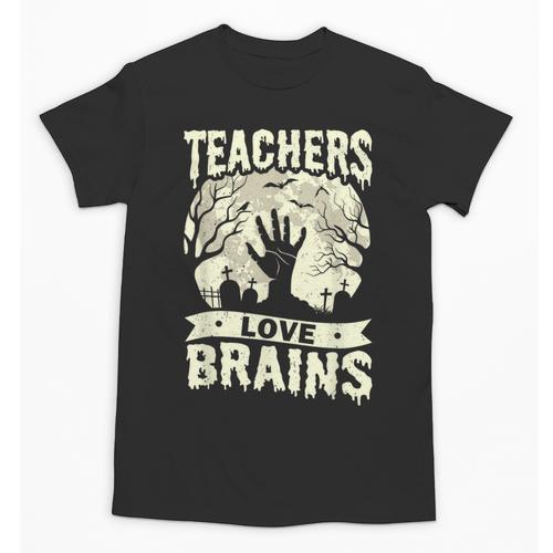 Teachers Love Brains Halloween Costume Boo Trick Teach Unisex T-Shirt - teacherstshirts.com AU