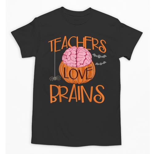 Teachers Love Brains Halloween T-Shirt For Men Women Unisex T-Shirt - teacherstshirts.com