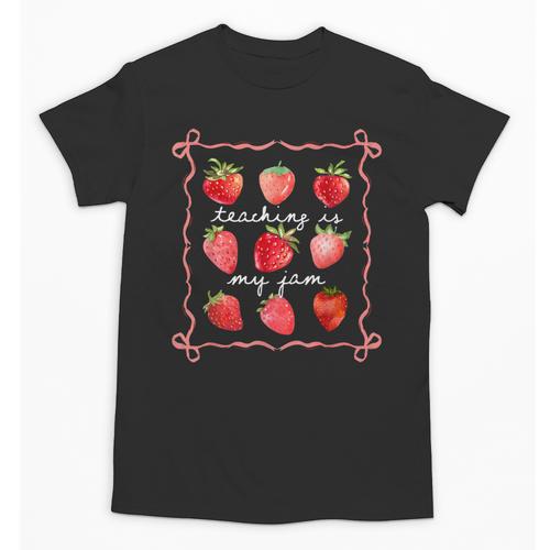 Teaching Is My Jam Strawberry Kinder Team Teacher Unisex T-Shirt - teacherstshirts.com AU