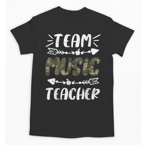 Team Music Teacher Camo Teacher Student Back To School Unisex T-Shirt - teacherstshirts.com UK