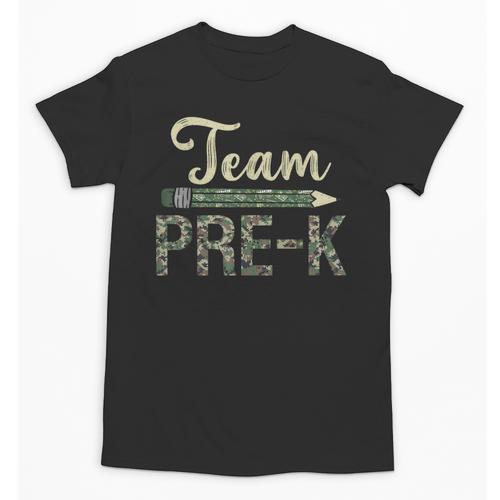 Team Pre-K Camo Pre-K Teacher Camouflage Unisex T-Shirt - teacherstshirts.com