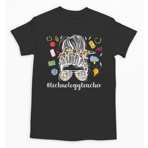 Technology Teacher Messy Bun Technology Teaching Unisex T-Shirt - teacherstshirts.com AU