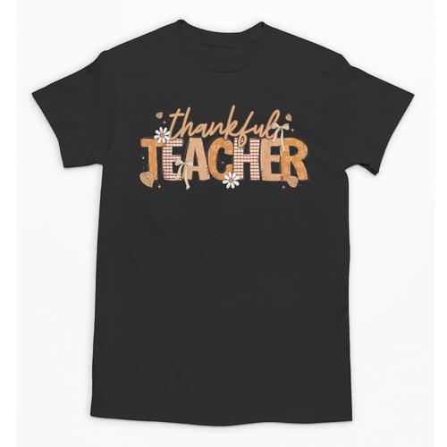 Thankful Teacher Autumn Fall Teacher Thanksgiving Youth Unisex T-Shirt - teacherstshirts.com AU