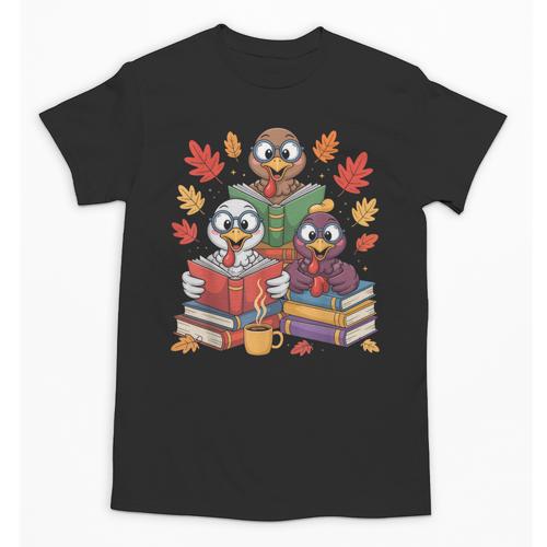 Thanksgiving Teacher Books Turkey Reading Book Unisex T-Shirt - teacherstshirts.com DE