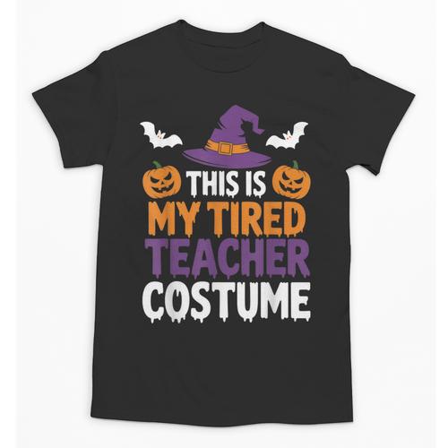 Tired Teacher Costume For Humor Halloween Unisex T-Shirt - teacherstshirts.com AU