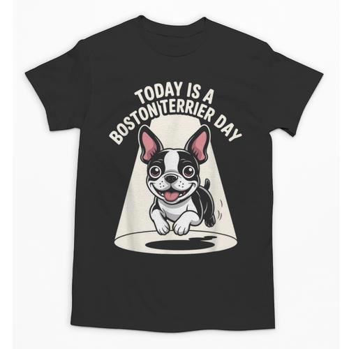 Today Is A Boston Terrier Day Cute Dog Lover Cartoon Unisex T-Shirt - Bostonterriersmerch.com CA