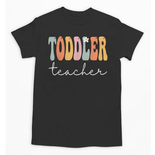 Toddler Teacher Retro Groovy Women Happy First Day Of School Unisex T-Shirt - teacherstshirts.com