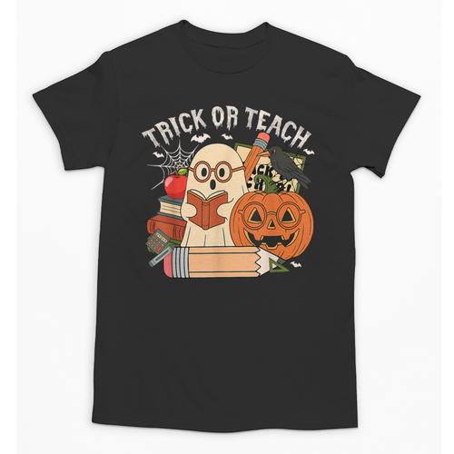 Trick Or Teach Retro Halloween Teacher Women Men Costume Unisex T-Shirt - teacherstshirts.com DE