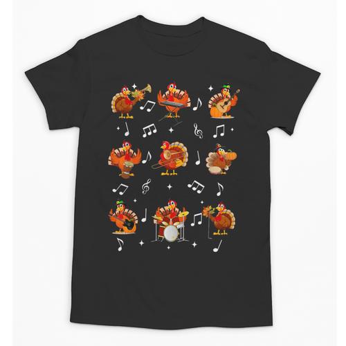 Turkey Squad Music Note Music Teacher Thanksgiving Unisex T-Shirt - teacherstshirts.com AU