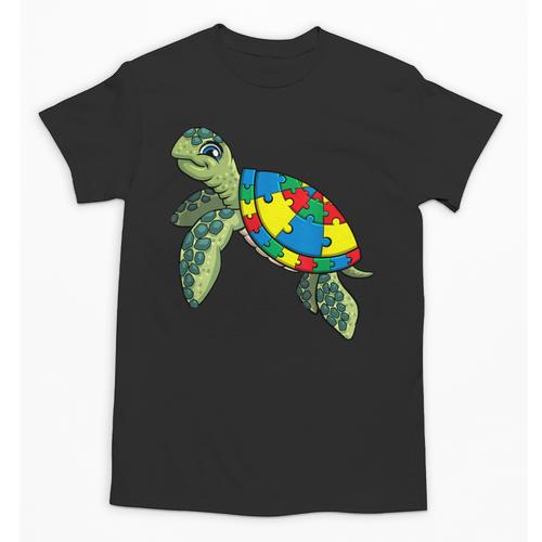 Turtle Puzzle Pieces For Autism Awareness Kids Women Teacher Unisex T-Shirt - teacherstshirts.com AU