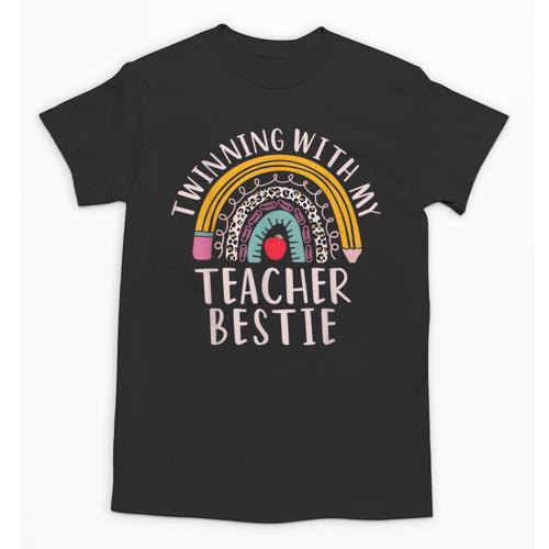 Twinning With My Teacher Bestie Spirit Week Girls Day Kids Unisex T-Shirt - teacherstshirts.com AU