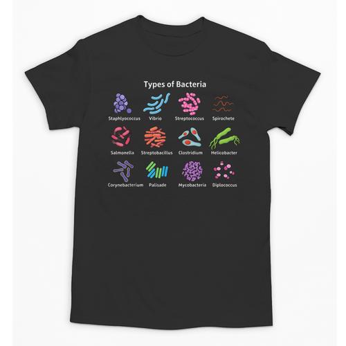 Types Of Bacteria Microbiologist Biology Science Teacher Unisex T-Shirt - teacherstshirts.com DE