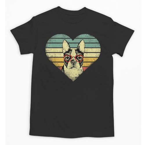 Vintage American Boston Terrier Lovers Valentine's Day Unisex T-Shirt - Bostonterriersmerch.com