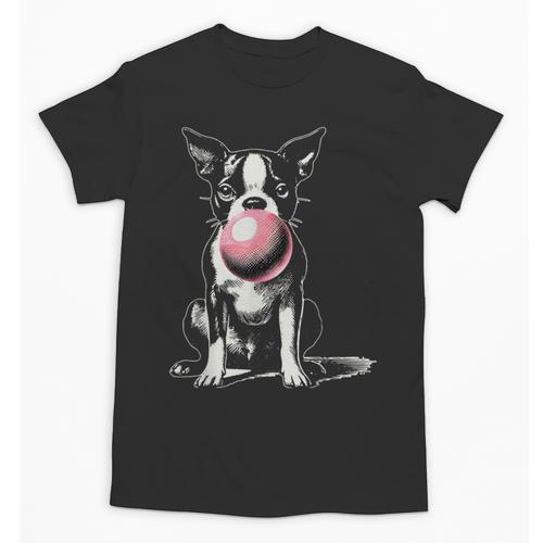 Vintage Boston Terrier Blowing Bubble Gum American Gentleman Unisex T-Shirt - Bostonterriersmerch.com